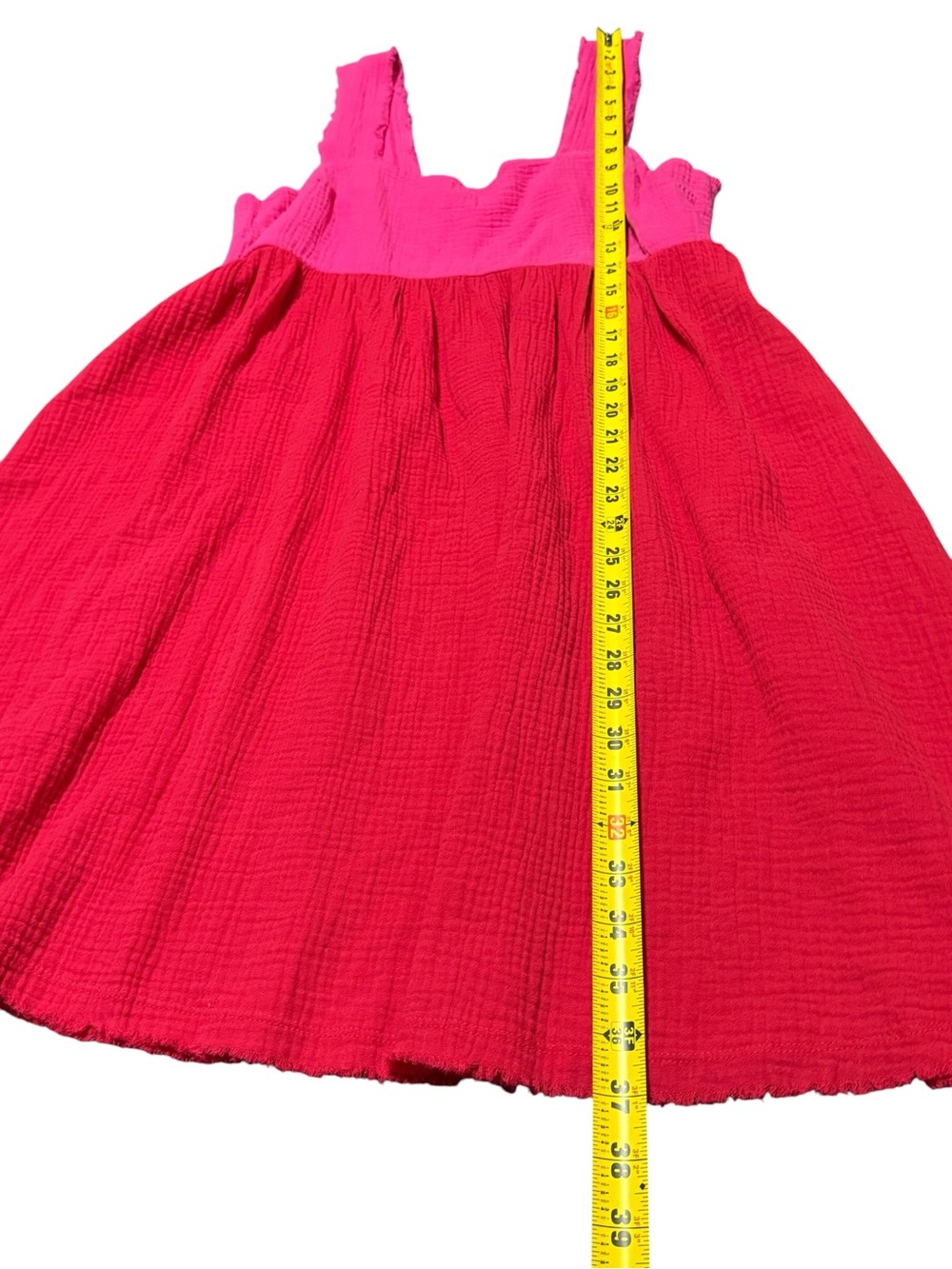 Natural Life Tricia Pink Red Cotton Gauze Midi Dress Colorblock Fairy Boho Med - Picture 9 of 12